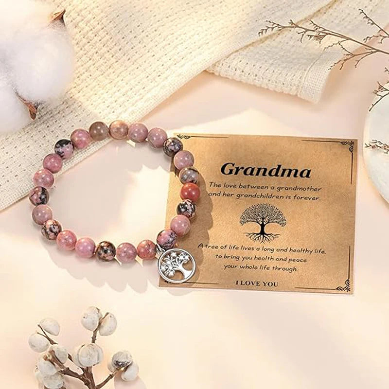 Tree of Life Bracelet for Women Lady,  Natural Stone Bracelet Gifts for Grandma, Birthday Christmas Wedding Mothers' Day Gifts