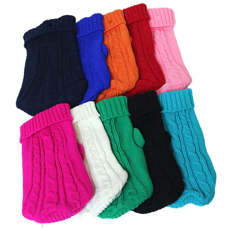 Dog Winter Clothes Knitted Pet Clothes For Small Medium Dogs Chihuahua Puppy