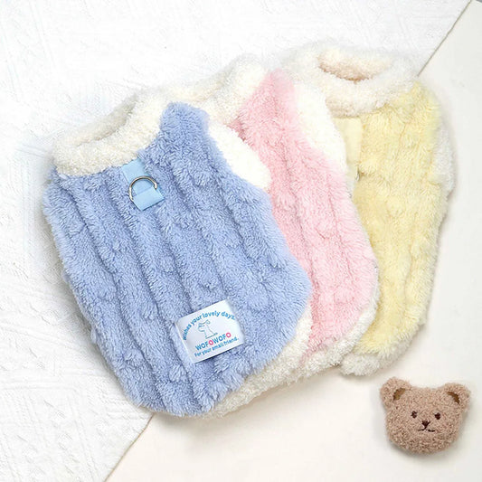 Soft Coral Fleece Dog/Cat Clothes Warm Dog Vest Pajamas Winter