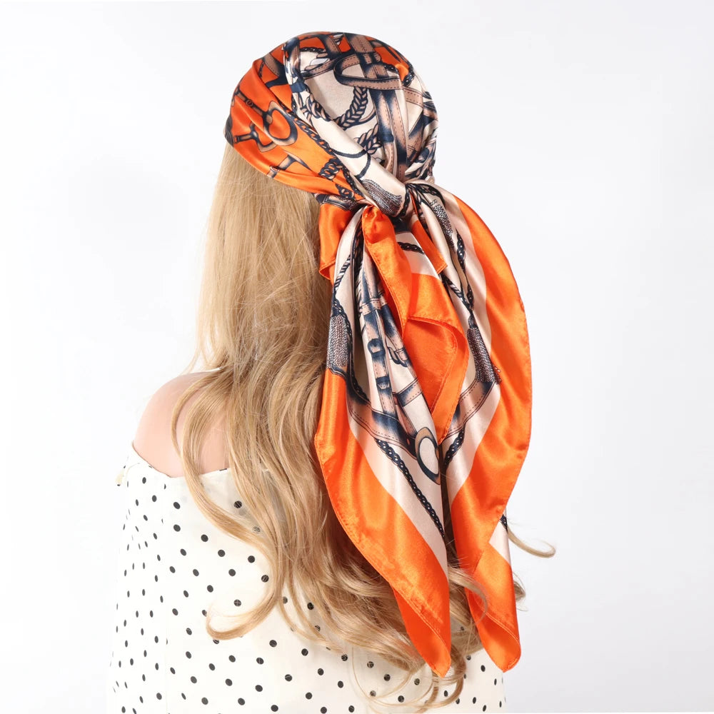 Silk Scarves Women Luxury Brand 90*90cm