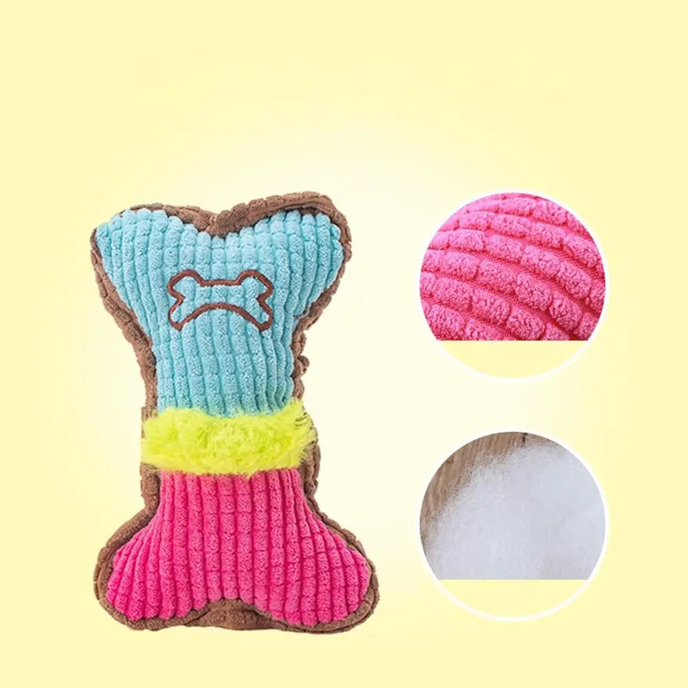 Squeaky Toys, Bones Plush Dogs Chew Toy for Small Medium Breed Puppy Aggressive Chewer Pets Puppy Playing Cleaning Teeth