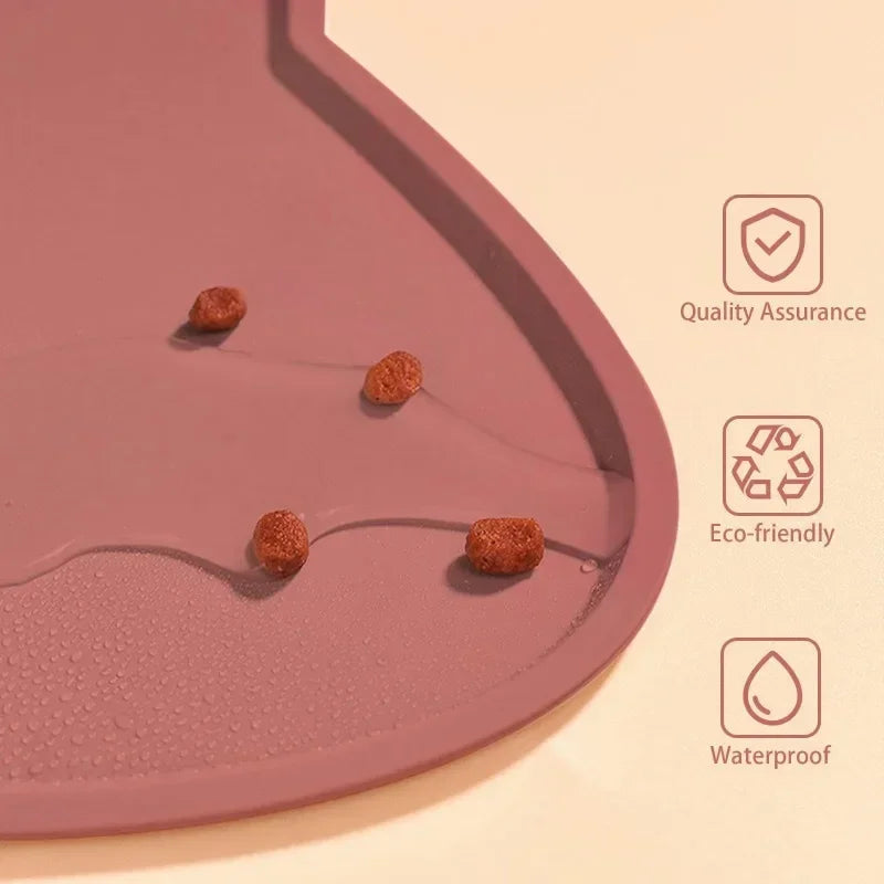 Non-Slip Pet Silicone Food Mat Bowl Pad for Cats Dogs