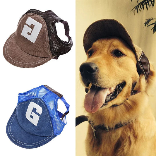 Outdoor Sports Hat with Ear Holes Adjustable for Small and Medium Dog Large Dogs