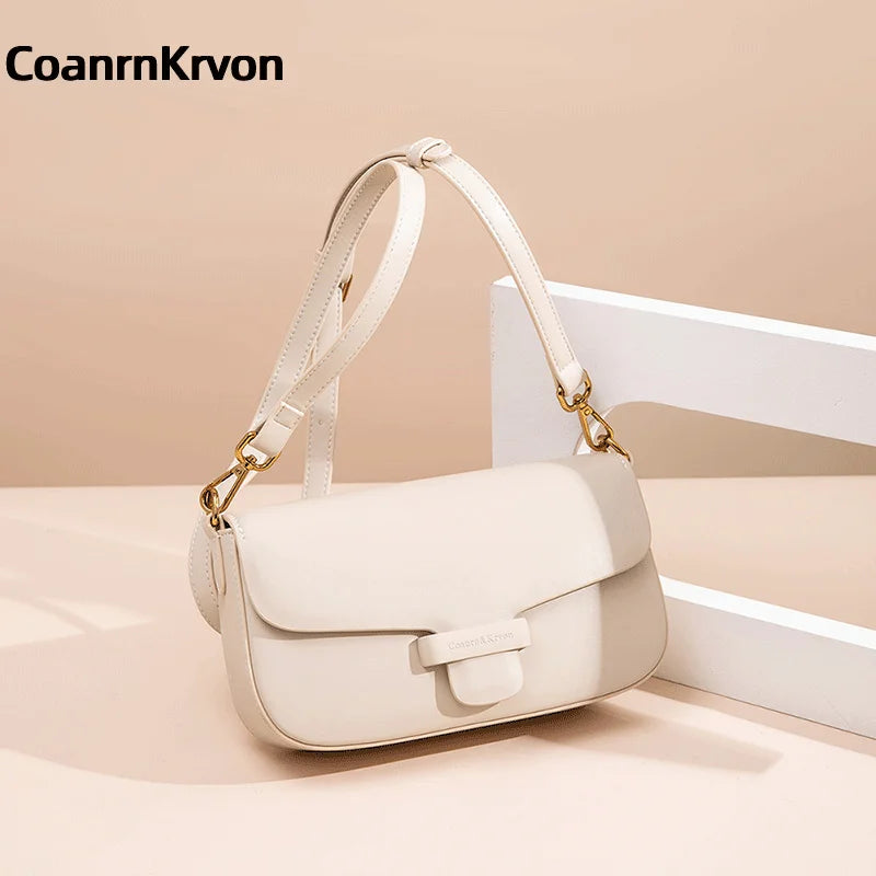 Genuine Leather Vintage Shoulder Bag Ladies Fashion Handbag Shopping Shoulder Bag Coin Purse Women hold-all Luxury Women's Bag