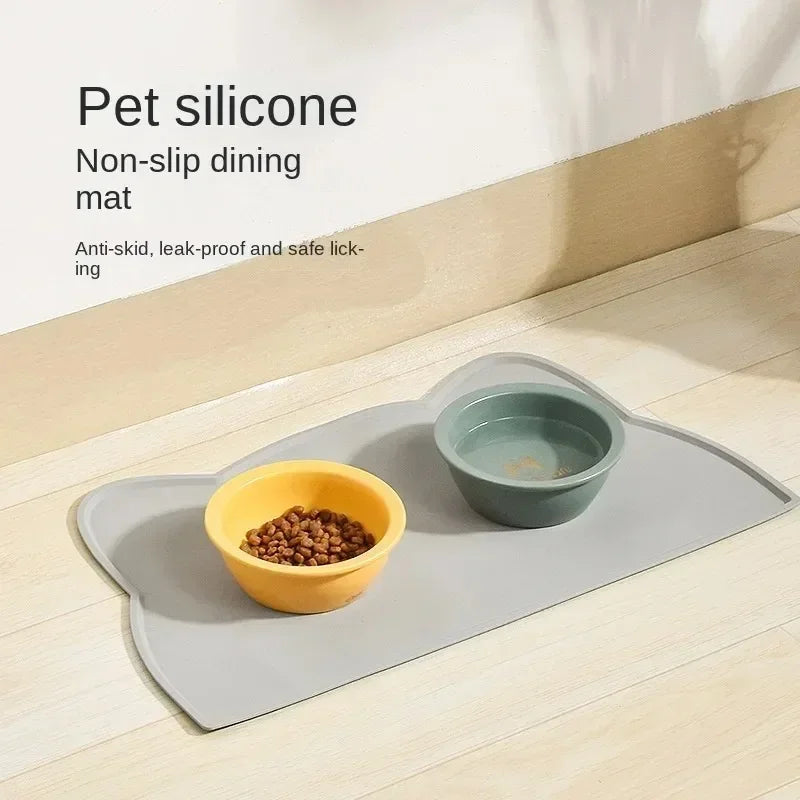 Non-Slip Pet Silicone Food Mat Bowl Pad for Cats Dogs