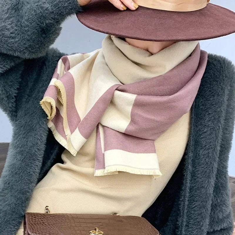 Luxury Brand Winter Cashmere Scarf Women 65x185cm
