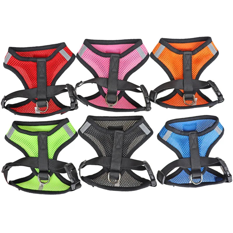 Cat Dog Harness with Lead Leash Adjustable Vest Polyester Mesh Breathable