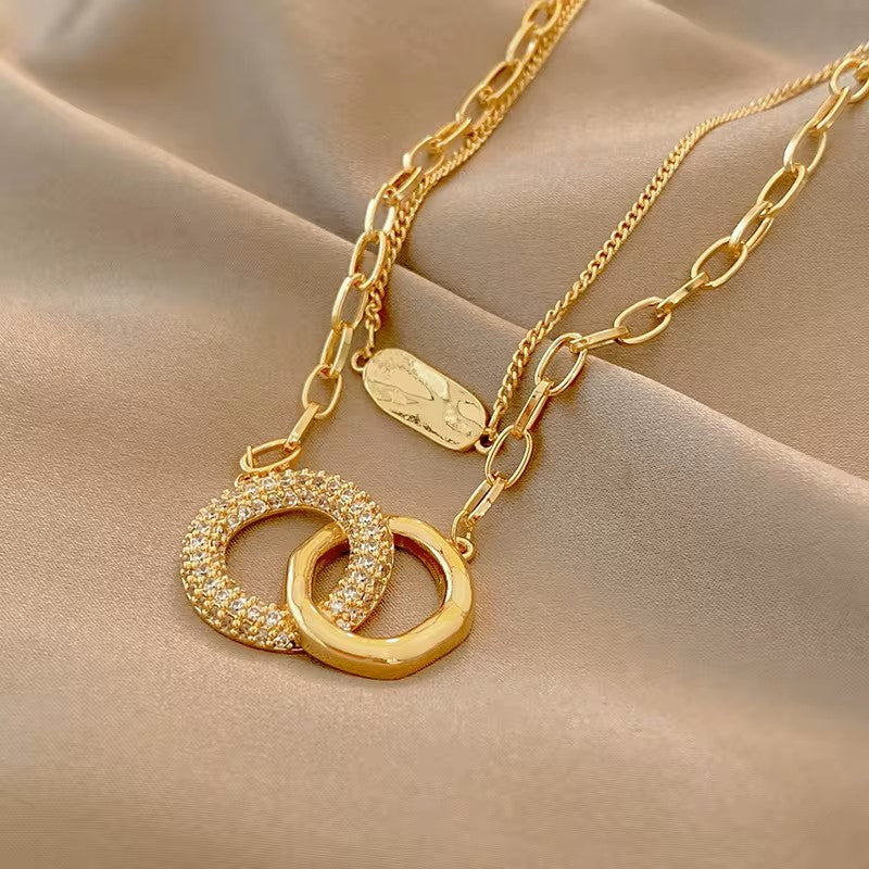 Luxury Non Tarnish 18K Gold Plated Crescent Fishtail Heart Pendant Women 316L Stainless Steel Necklace Jewelry